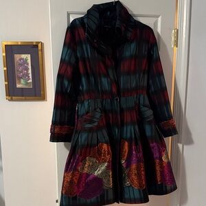 Samuel Dong Vibrant Plaid Long Sleeve Dress